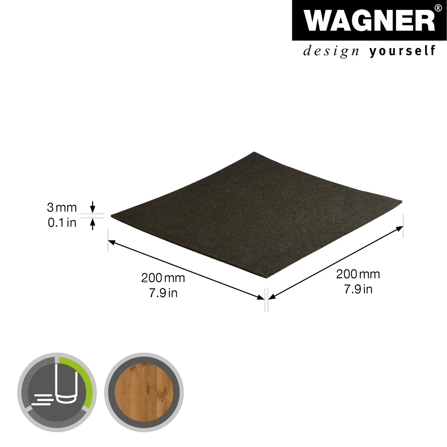 Wagner 15176299 EH 1762 feltro adesivo 200x200 mm marrone ritagliabile