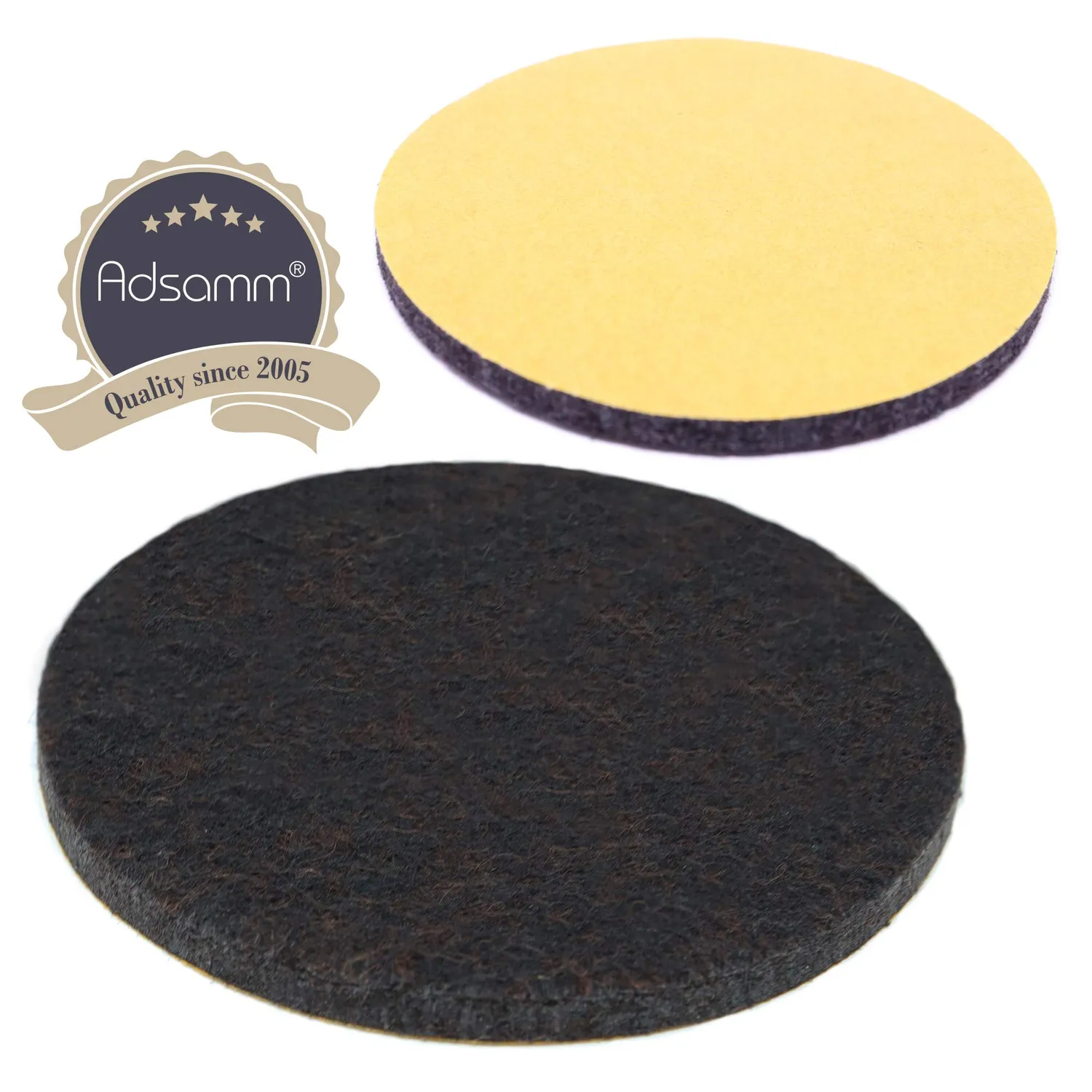 Adsamm feltrini autoadesivi tondi ø 80 mm marroni 4 pezzi 5,5 mm