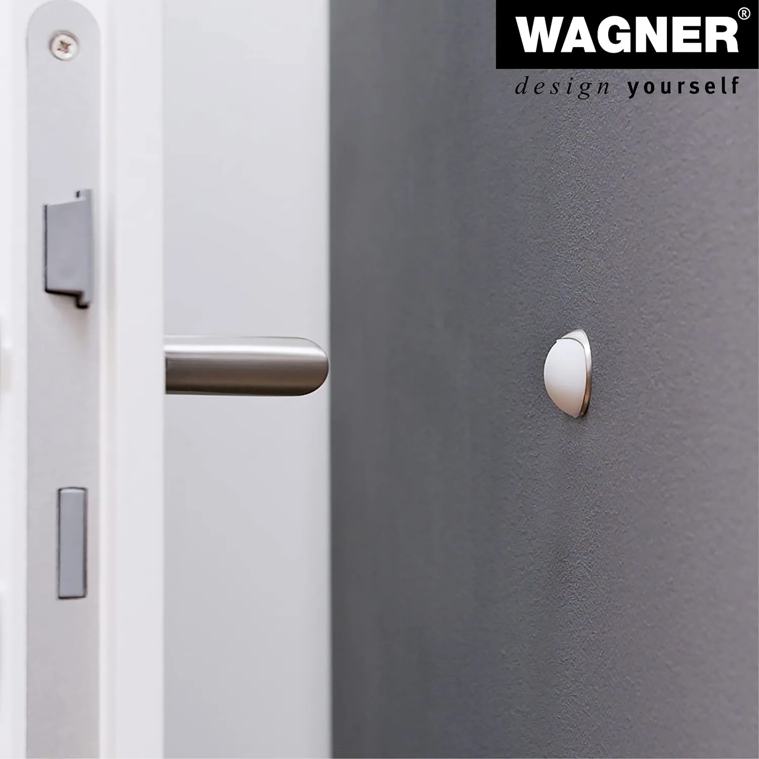 Wagner 15512311 fermaporta a parete bianco Ø30 mm effetto inox