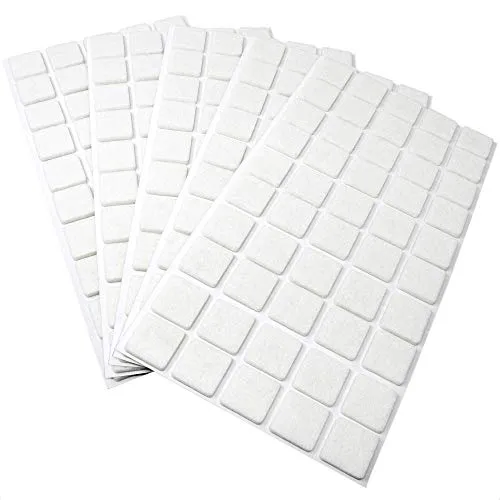 Adsamm Feltrini Autoadesivi 20x20mm Bianchi 250 Pezzi Quadrati