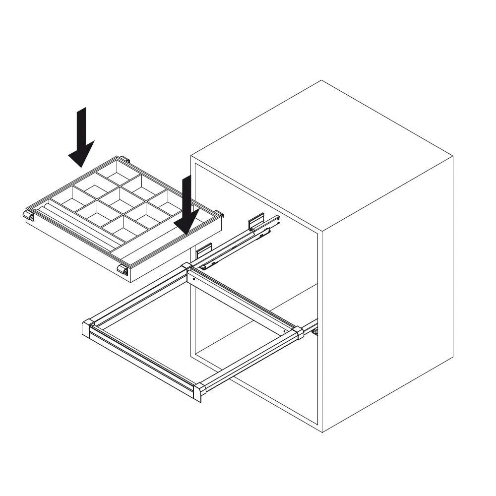 Emuca organizer cassetto cucina M60 moka 564-614 mm