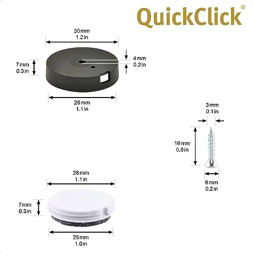 Wagner QuickClick 15781099 feltrini avvitare Ø30 mm 4 pezzi Duo