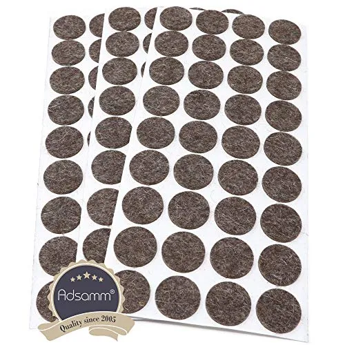 Adsamm Feltrini Ø 24 mm Marroni 108 Pezzi Lana