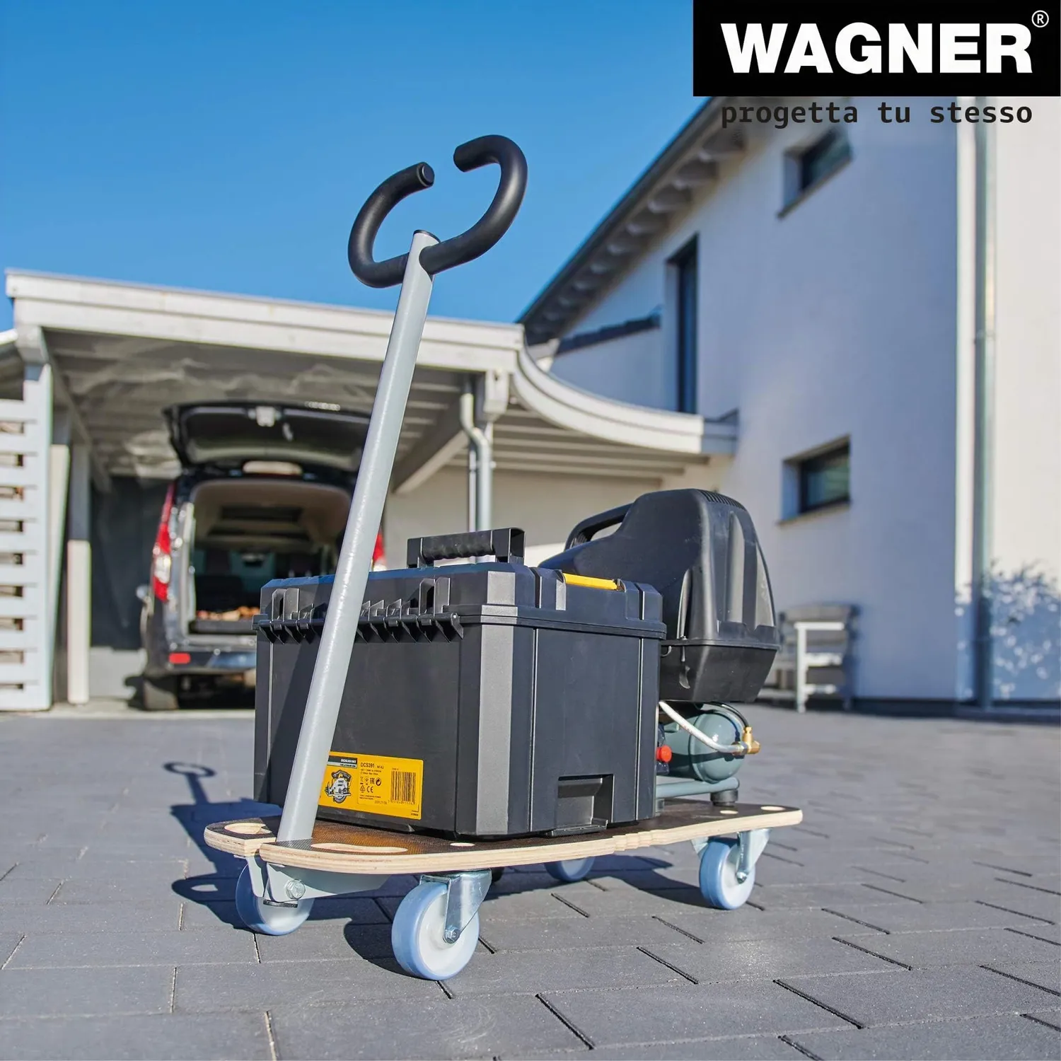 WAGNER MM 1187 carrello trasporto 80x40 cm 300 kg antiscivolo