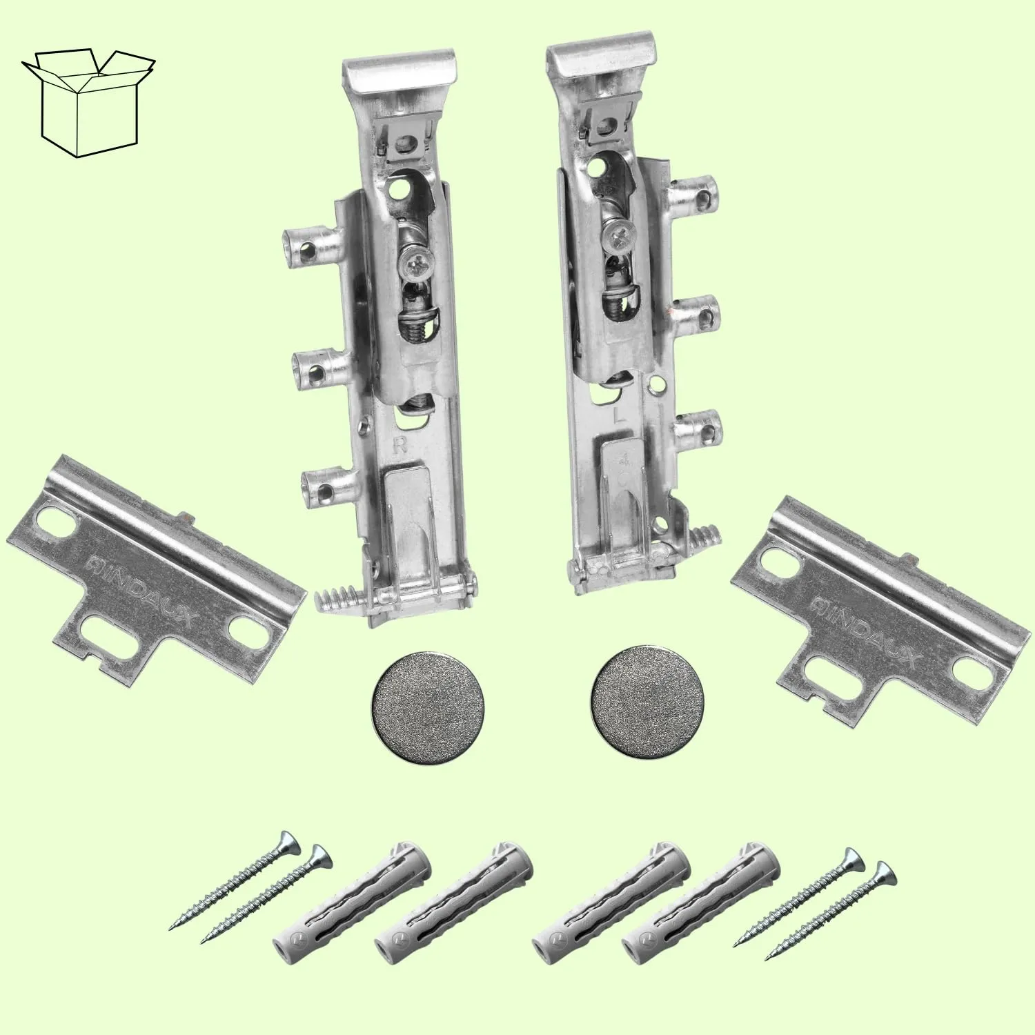 Indaux Traser-6 attaccaglie invisibili coppia 65 kg kit montaggio