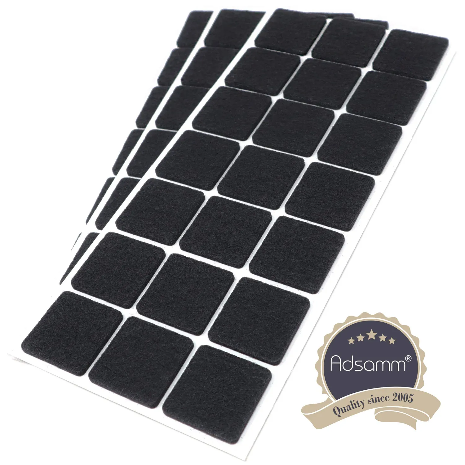 Adsamm Feltrini Autoadesivi 30x30 mm Neri 63 pz Quadrati