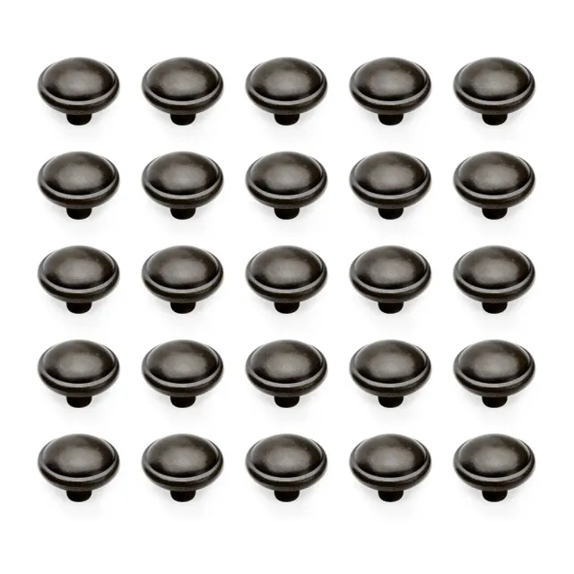 Emuca 9160014 pomolo per mobile nero 32 mm 25 pezzi zama