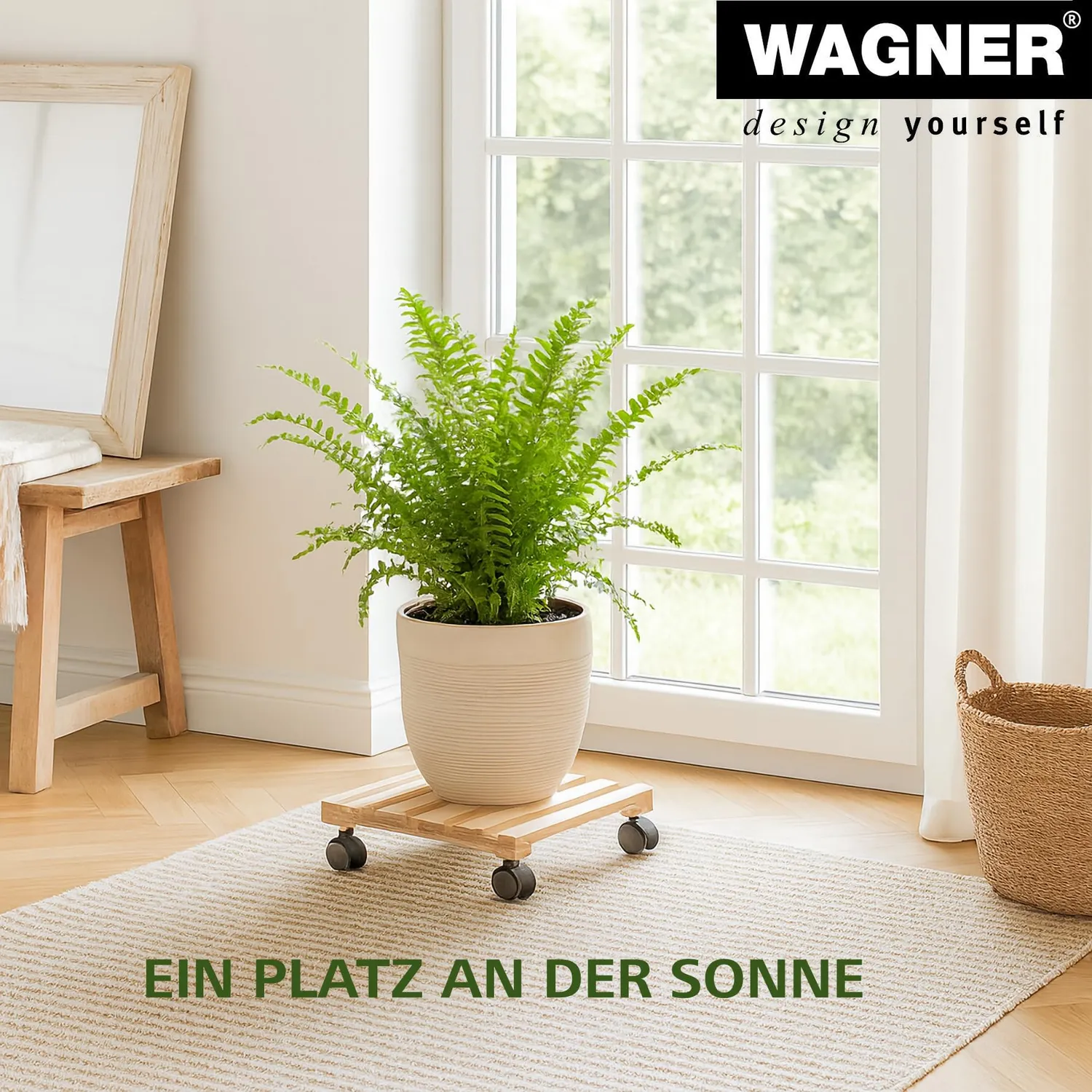 Wagner Paletti Sottovaso con Ruote 35x35 Legno 100 Kg