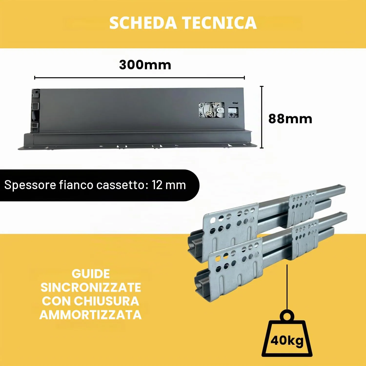 Indaux Ariane-S H88 P300 cassetto antracite 40 kg