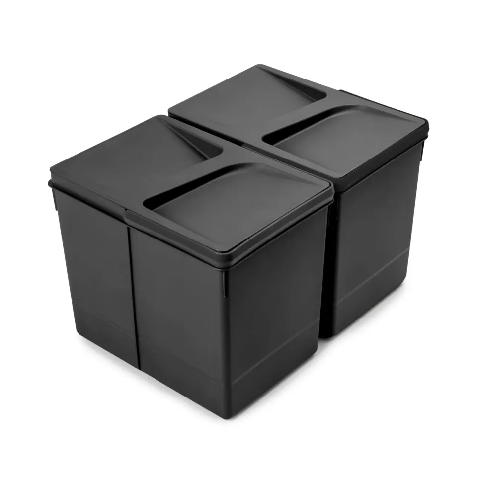Emuca Harmony Contenitori cucina 2x15L H266 neri differenziata