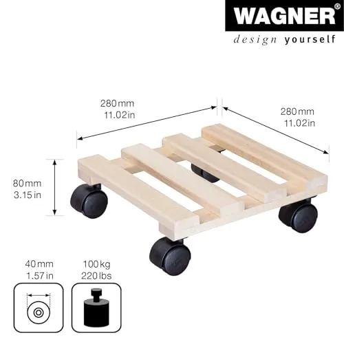 Wagner Paletti GH 0330 carrello piante legno 28x28 cm 100 kg