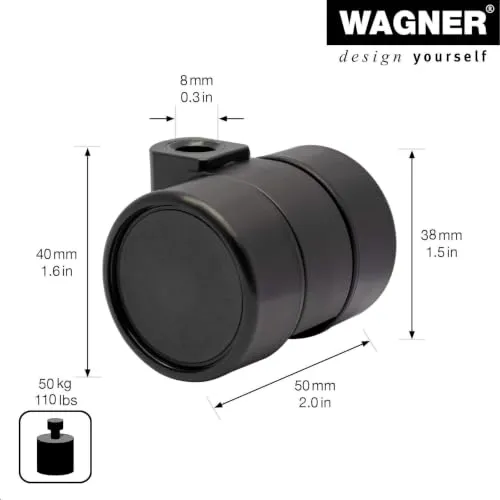 Wagner Design 01020201 rotella per mobili 38 mm morbida 1 pz