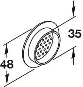 Gedotec griglia ventilazione Ø48 mm bianca 4 pezzi