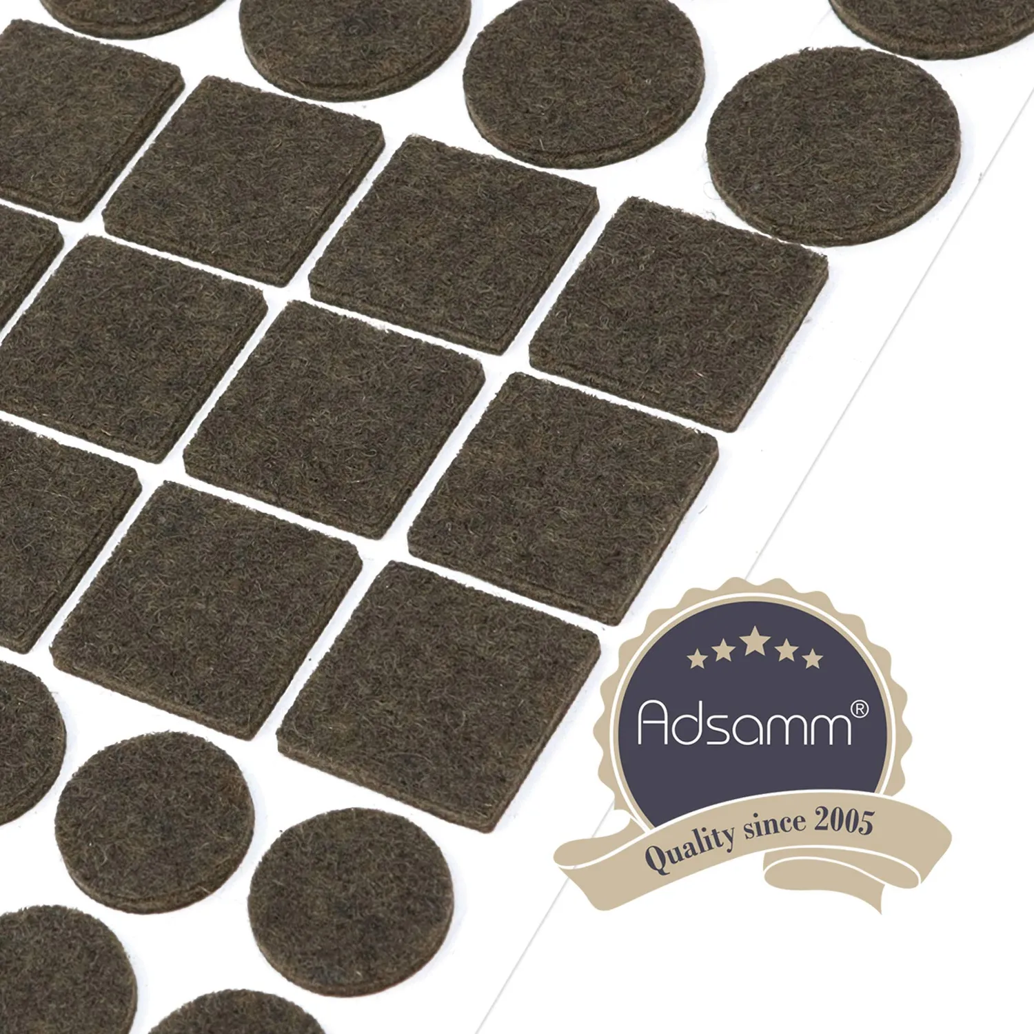 Adsamm 440 feltrini autoadesivi marroni assortiti 3,5 mm
