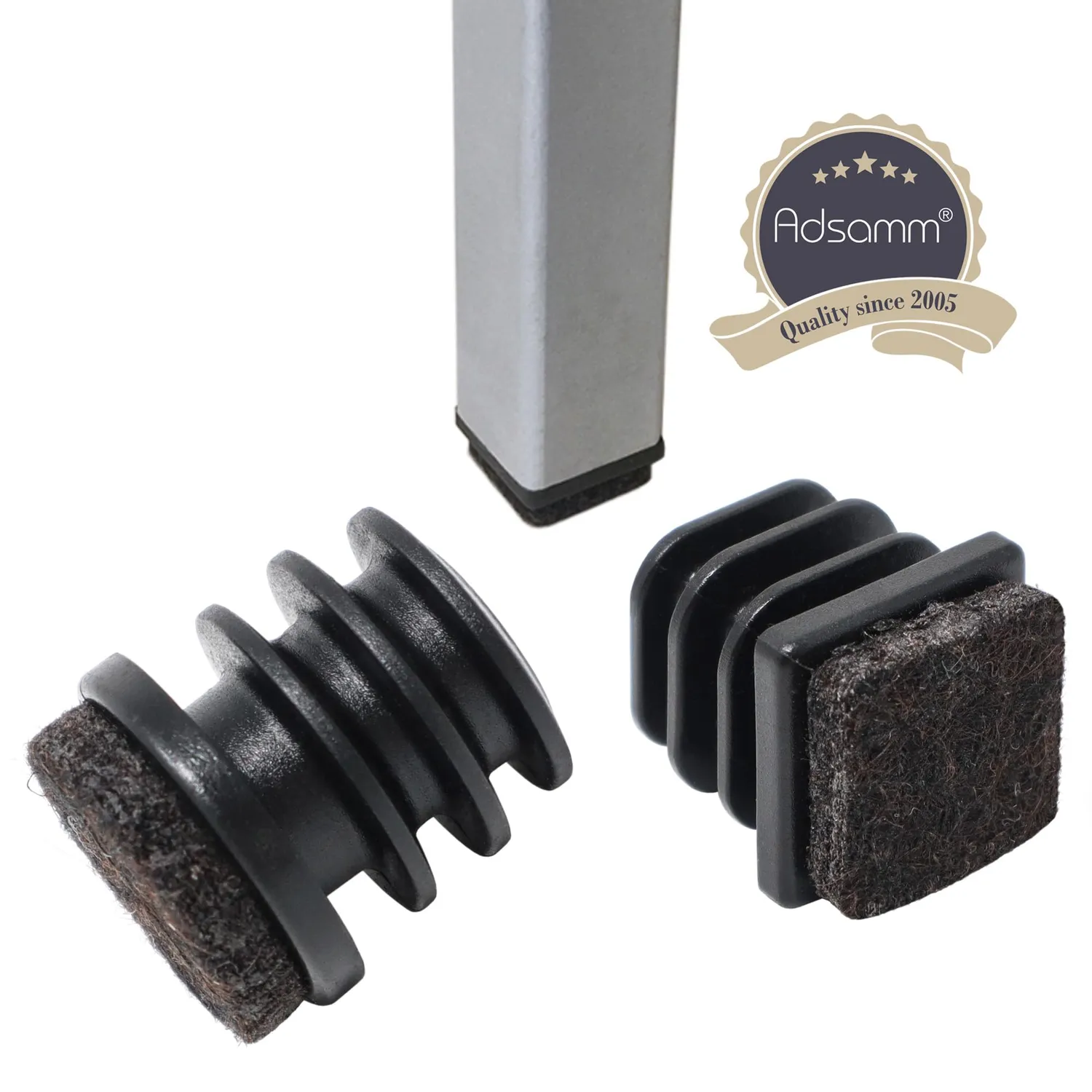 Adsamm puntali quadrati 16-18 mm 100 pezzi con feltro nero