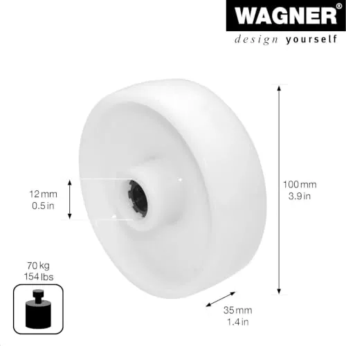 Wagner RO 9500 ruota di ricambio rigida 100 mm bianca