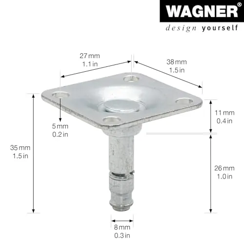 Wagner RO 0088 piastra avvitamento 2 pezzi 38x38 mm