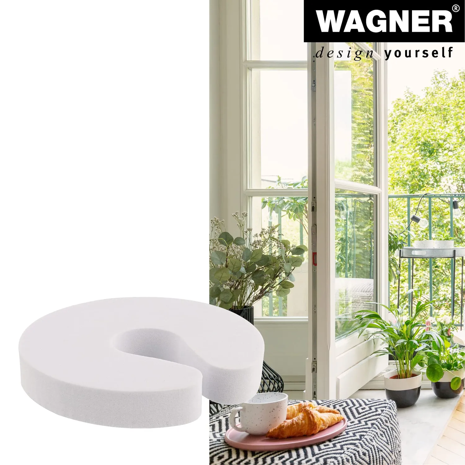 Wagner EH 6904 fermaporta anta 90x15 mm schiuma EVA bianca