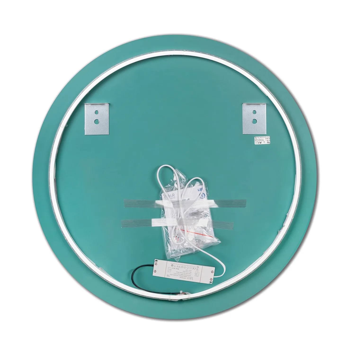 Emuca Smart specchio rotondo LED Ø800mm nero IP44