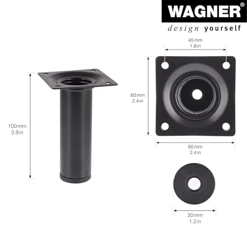 Wagner Classic Retro gamba mobile Ø30x100 mm nera