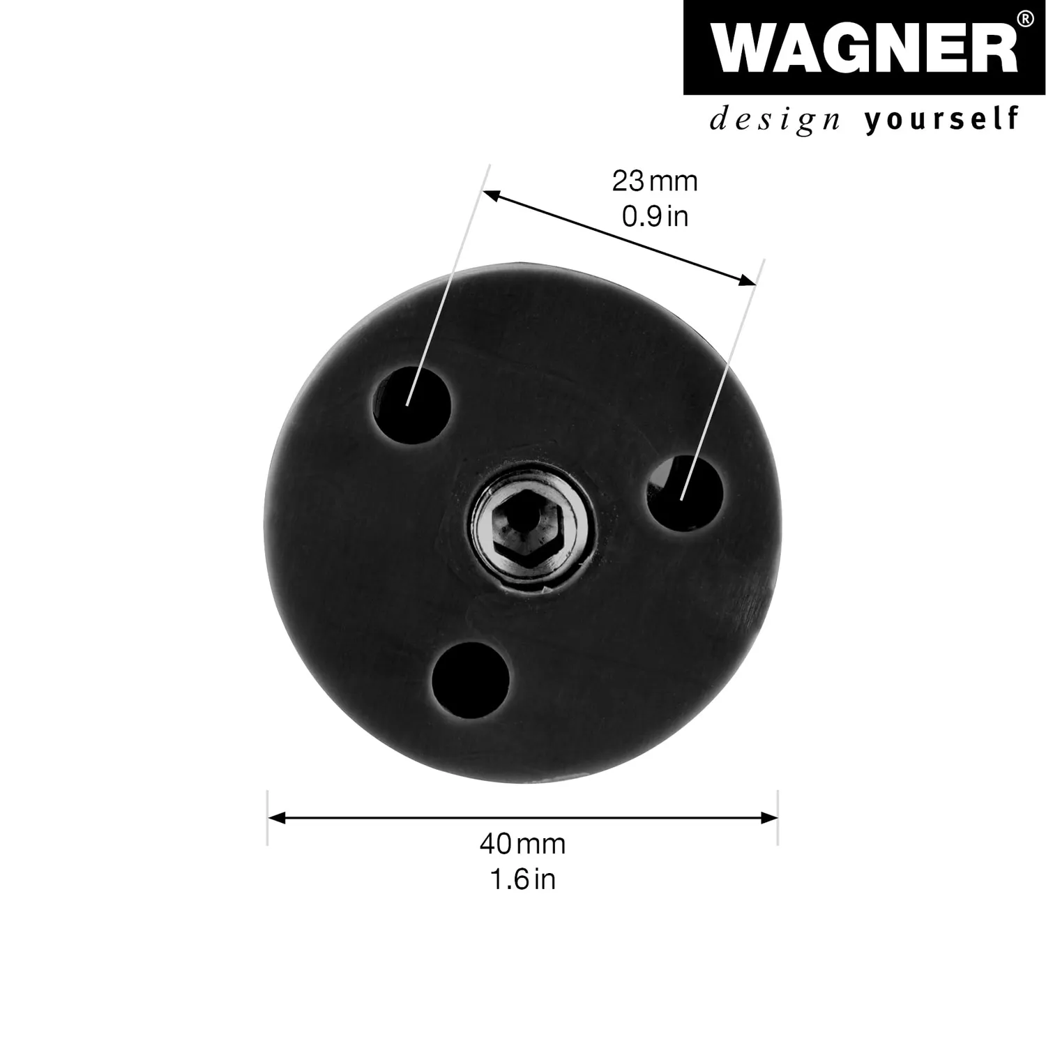 WAGNER Design ST 0261 gamba per mobili 100 mm nera regolabile