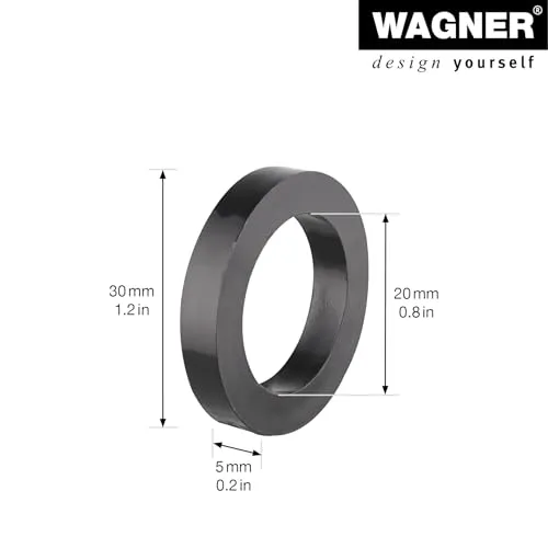 Wagner RO 0450 distanziatore 2 pezzi 30x5 mm foro 20 mm nera