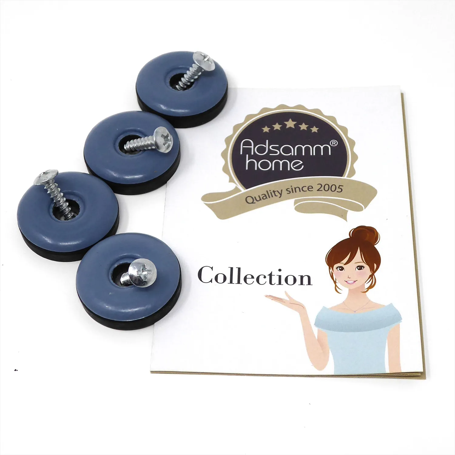 Adsamm Scivoli PTFE con Vite Ø30 mm Grigi 4 Pezzi