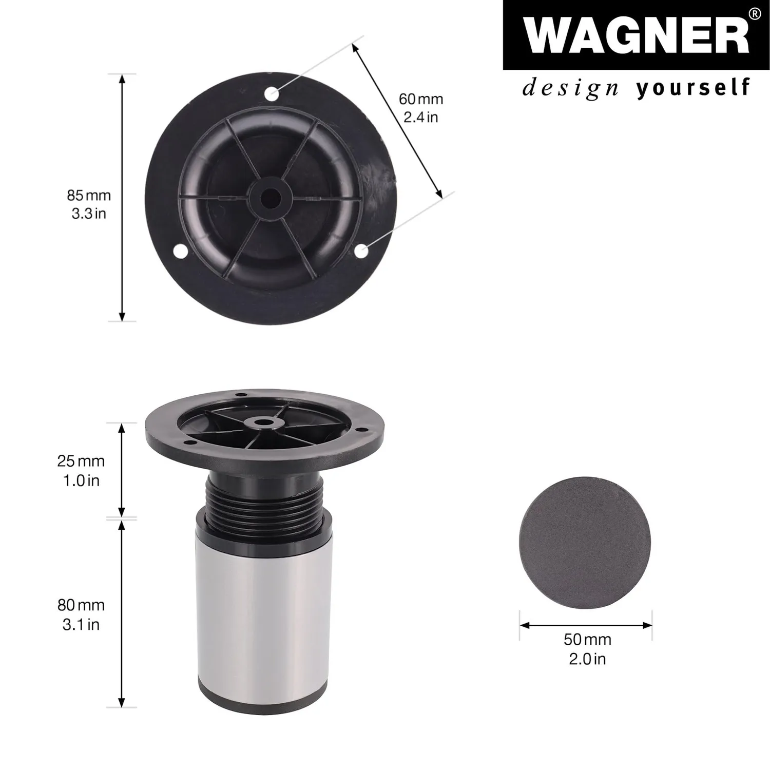 WAGNER Telescope ST 0480 piede mobile 80-105 mm grigio