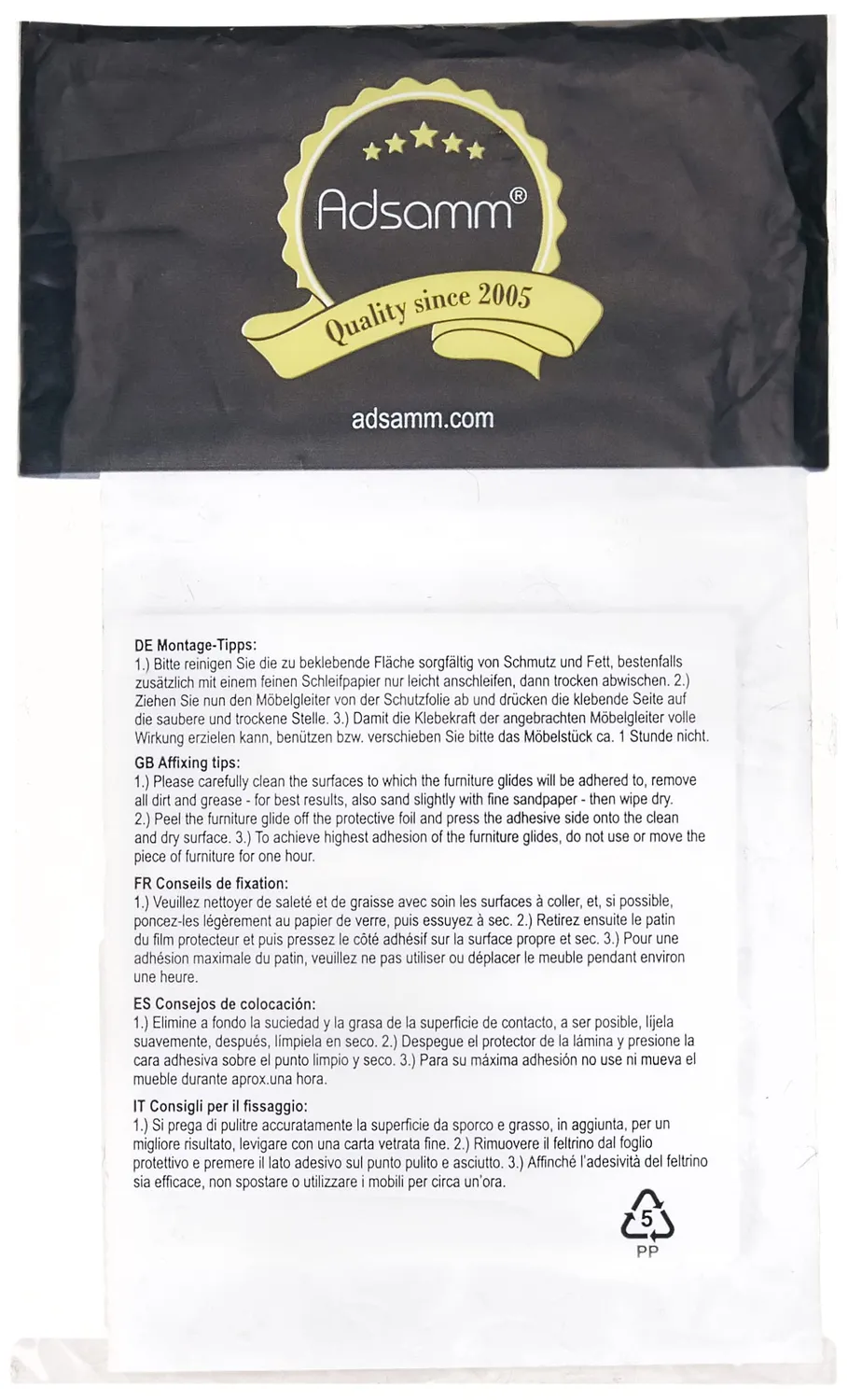Adsamm Feltrini 25x25 mm Marroni 32 Pezzi Lana