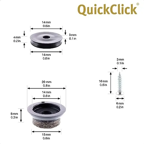 Wagner QuickClick 16791199 feltrini avvitare 20 mm 4pz parquet