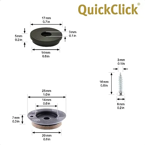 Wagner QuickClick 16781700 feltrini avvitare SYNO Slim 25 mm 4 pezzi