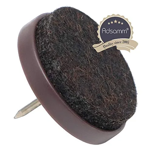 Adsamm feltrini con chiodo marroni 4 pezzi Ø 28 mm base feltro