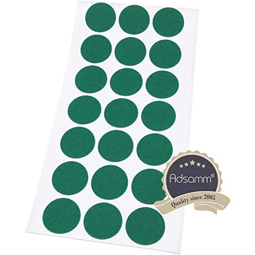 Adsamm Feltrini Ultrasottili Ø30 mm Verdi 21 Pezzi 1,5 mm