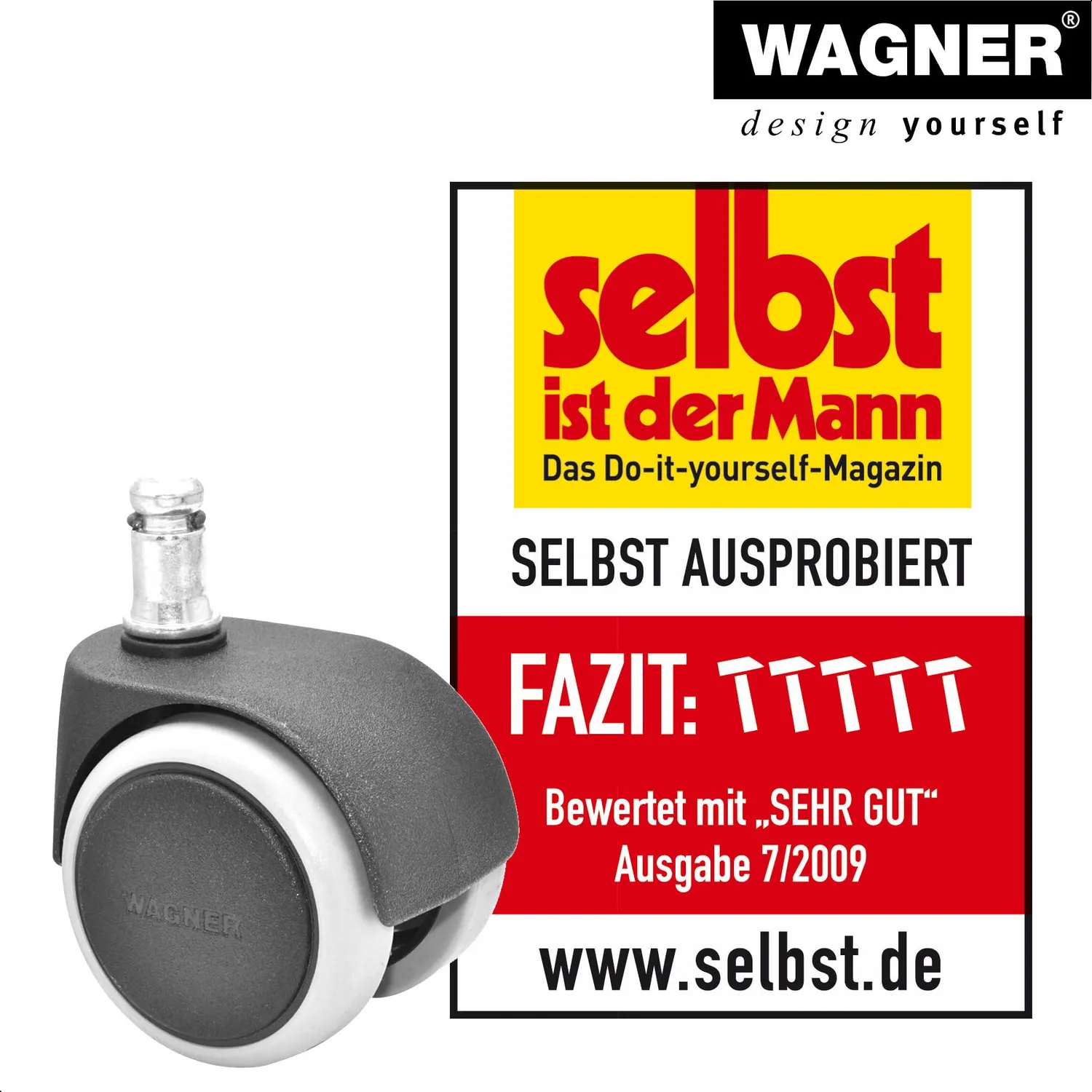 Wagner RO 4011 rotella sedia ufficio morbida 50 mm