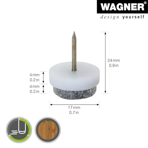 Wagner EH 0817 feltrini da inchiodare 4 pezzi Ø17 mm bianchi