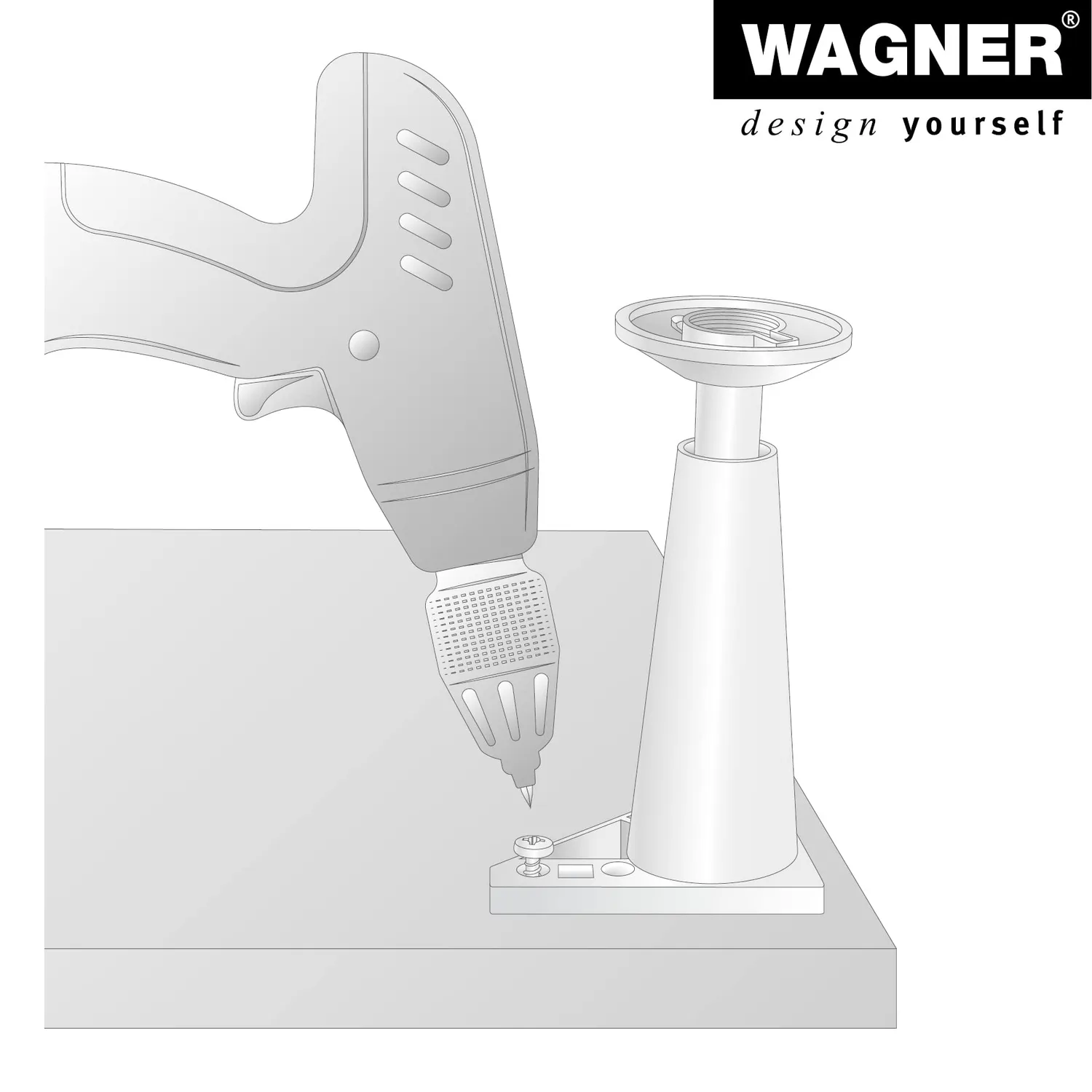 Wagner Design 12022101 gamba quadrata nera 100 mm
