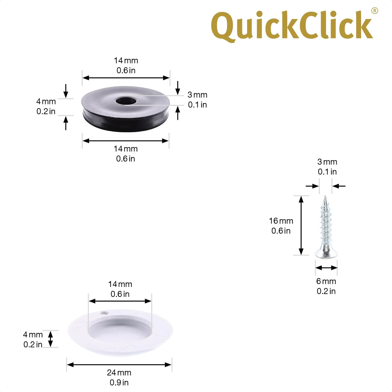 Wagner QuickClick 16791899 feltrini avvitare 25 mm 4pz moquette