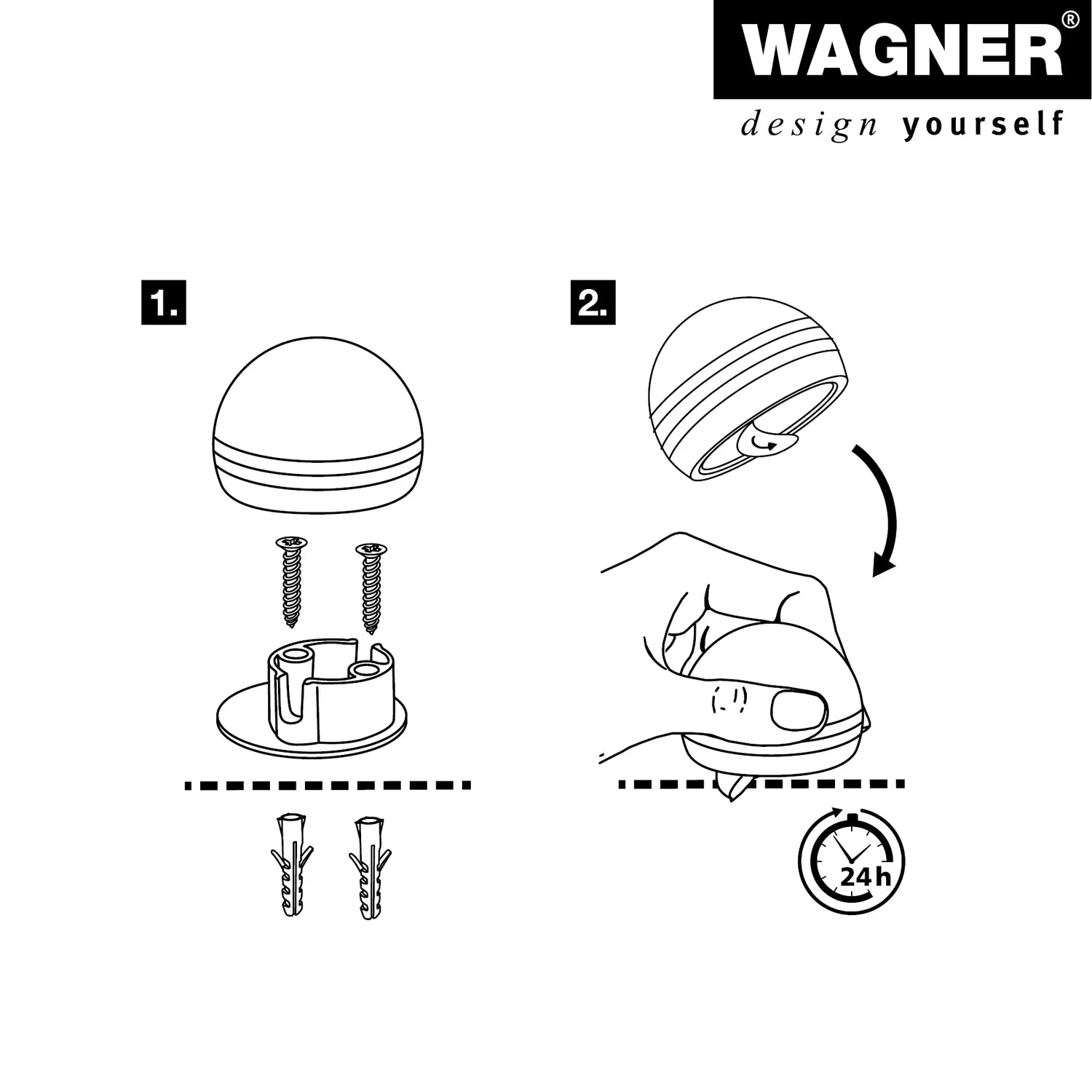 Wagner 15515311 fermaporta pavimento vite e colla gomma