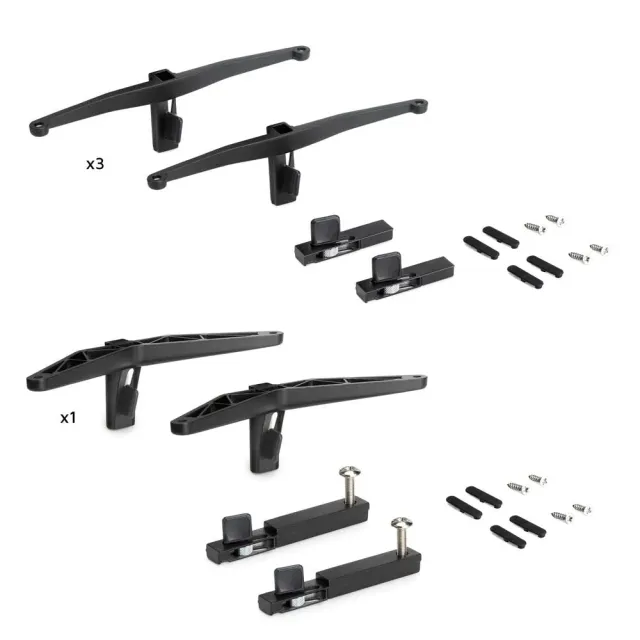 Emuca Zero Kit 3 supporti legno +1 modulo nero testurizzato