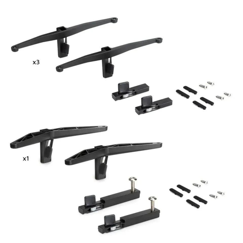 Emuca Zero Kit 3 supporti legno +1 modulo nero testurizzato