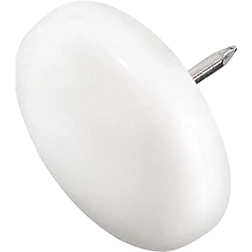 Adsamm Ø30 mm pattini plastica con chiodo bianchi 100pz