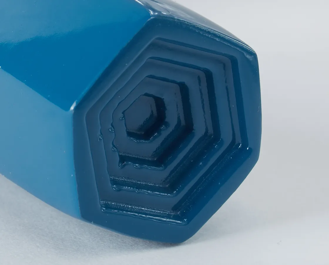 NIVA Prisma maniglia porta blu lucida alluminio
