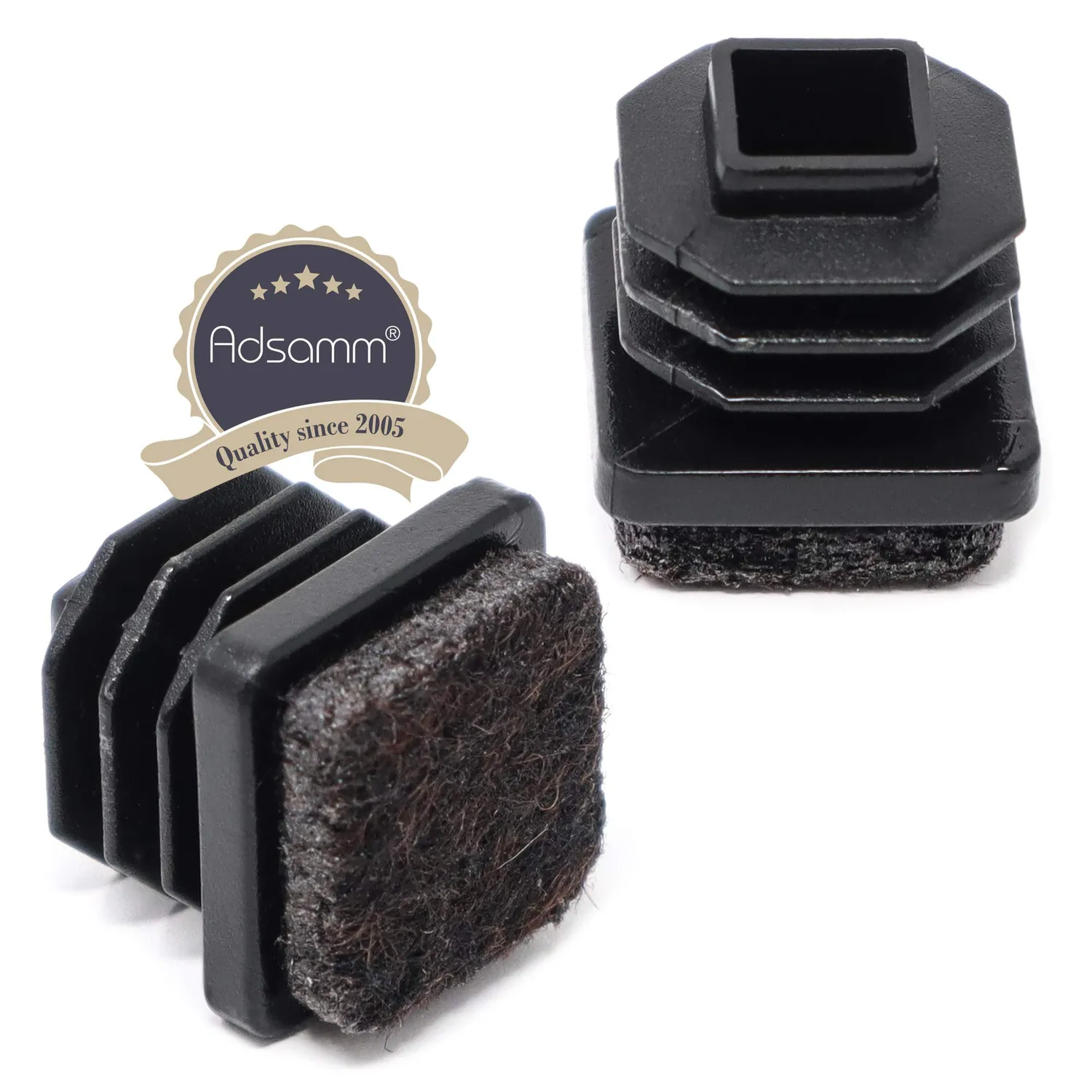 Adsamm puntali quadrati 12-14 mm 32 pezzi con feltro nero