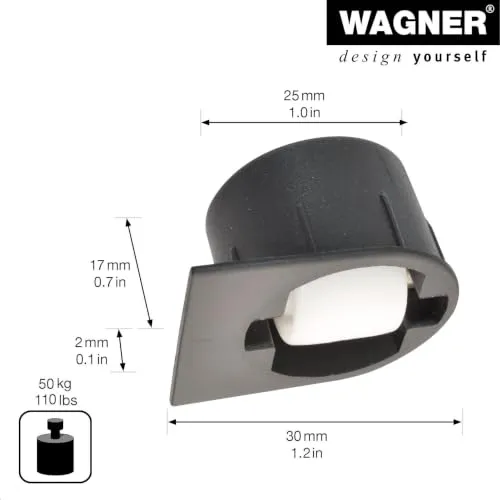 Wagner RO 7054 mini rullo incasso 15 mm nero 50 kg