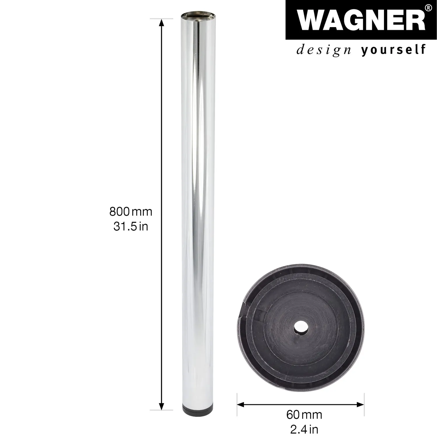 Wagner Teno ST 3512 gamba tavolo acciaio cromo 800 mm