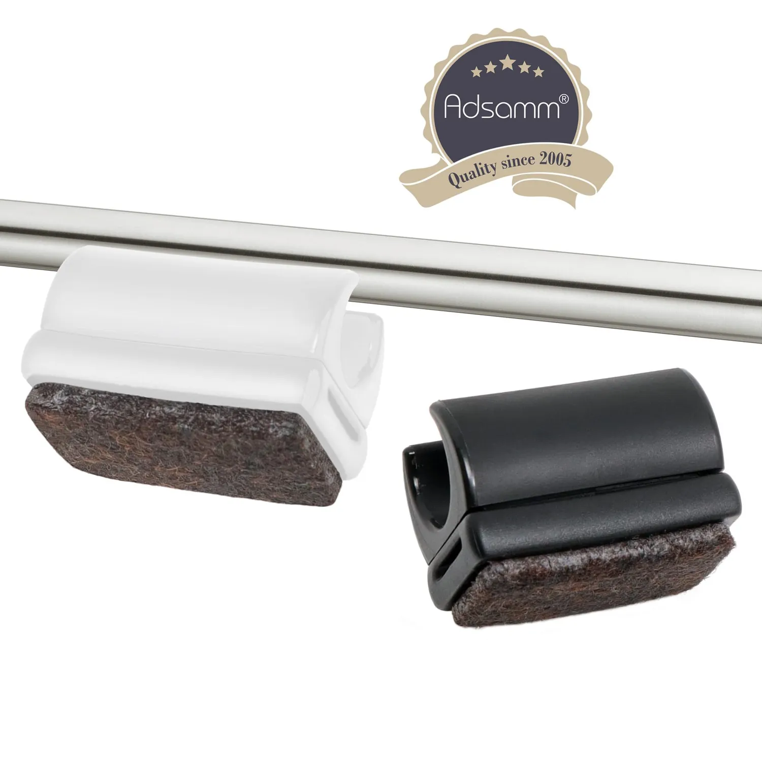 Adsamm Puntali Slitta Feltro Tubo 7-8mm Neri 100pz