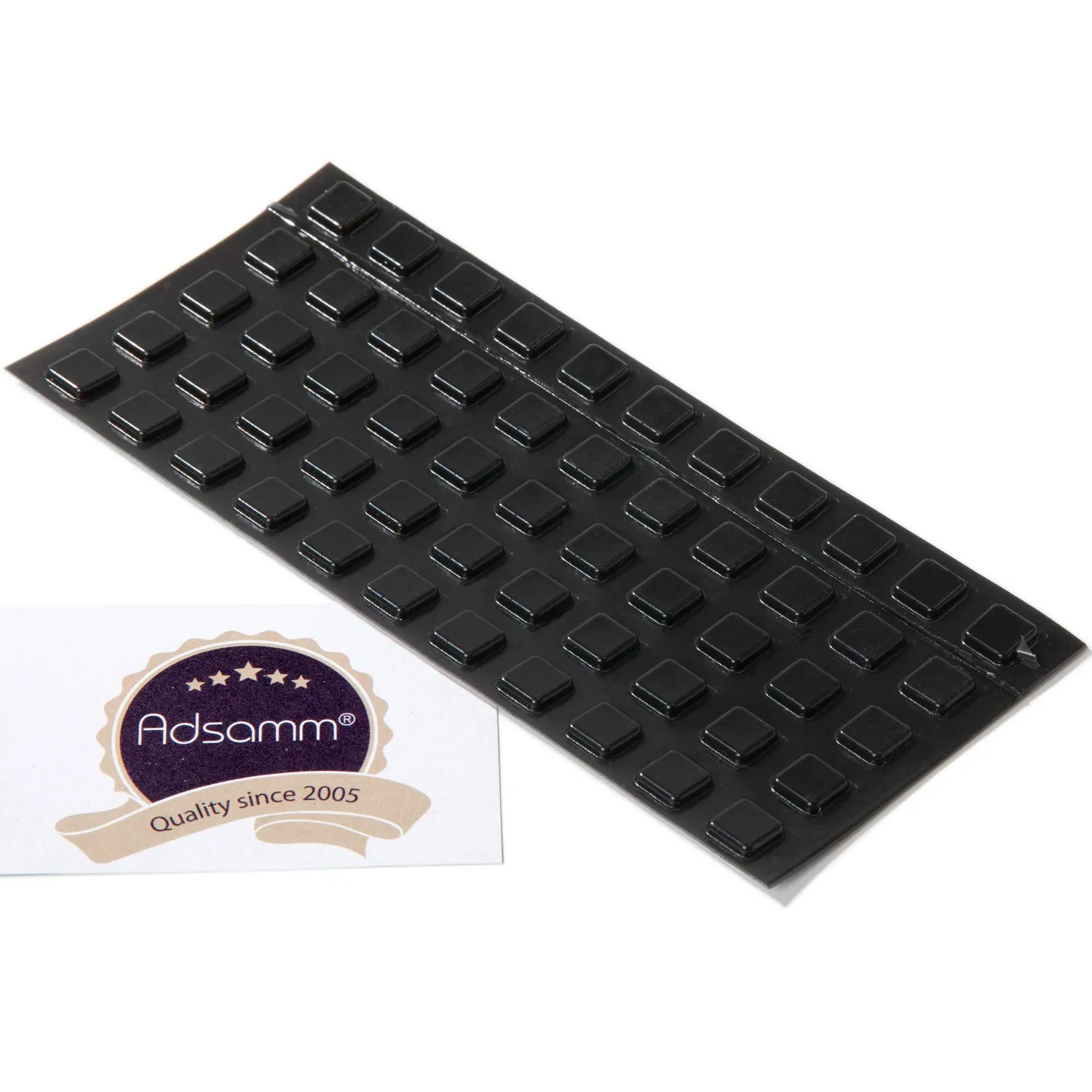 Adsamm Paracolpi adesivi quadrati 10x10 mm neri 55 pezzi silicone