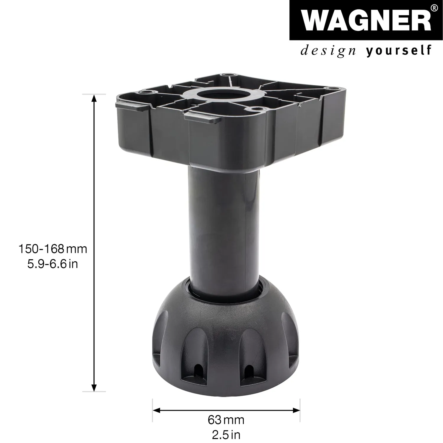 Wagner 12040200 piedino regolabile nero 150-170 mm