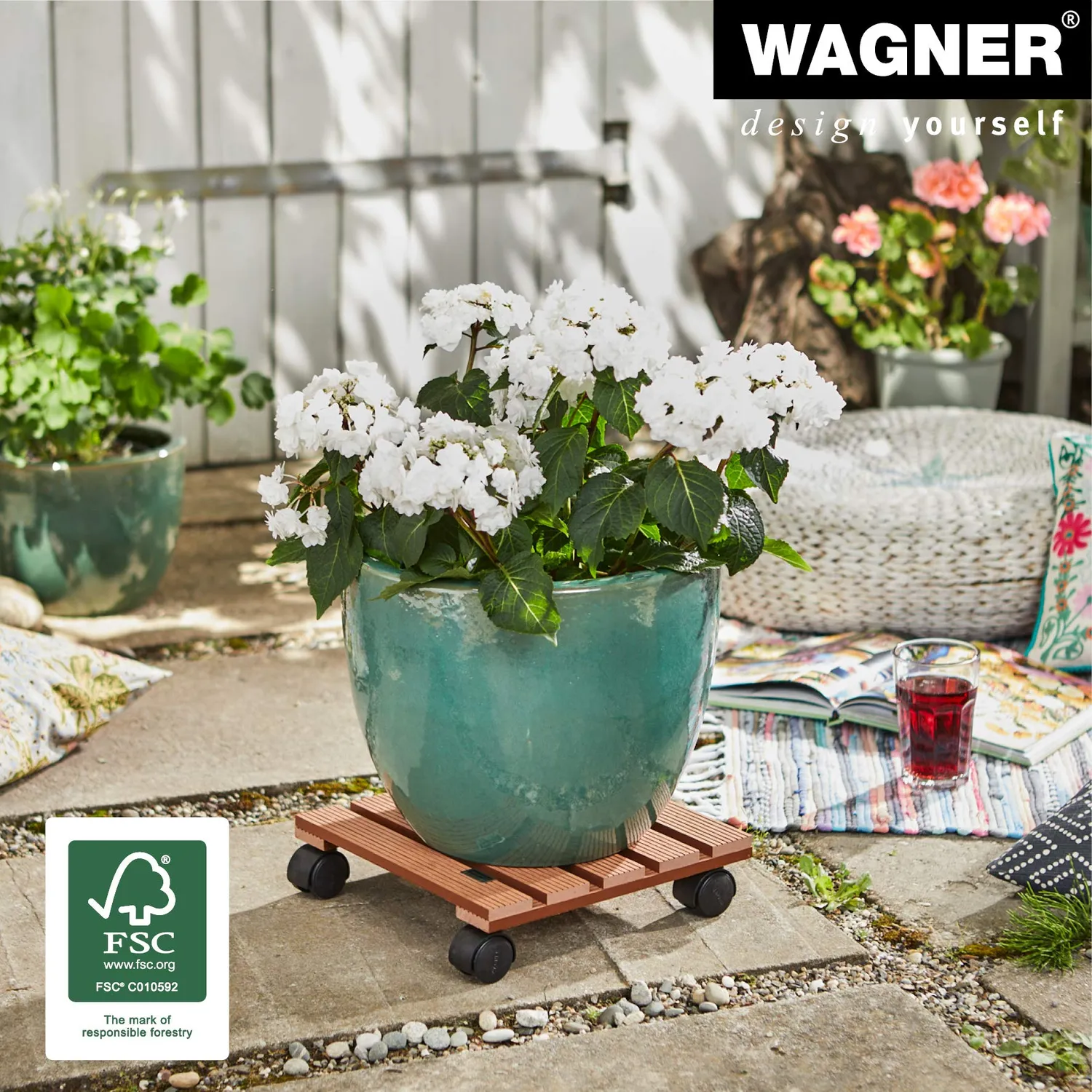 Wagner WPC 20051001 carrello piante 29 cm terracotta 60 kg