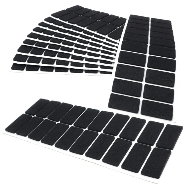 Adsamm feltrini autoadesivi rettangolari 20x40 mm neri 200 pezzi 3,5 mm